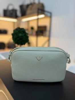 Сумка-клатч жіноча Emporio Armani крос-боді через плече бежево-кремова (EW005585 AF28524)
