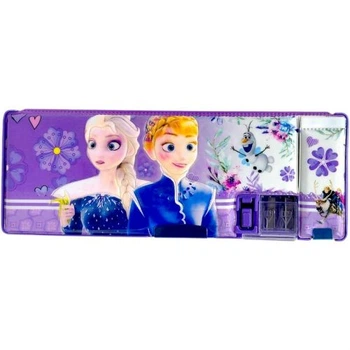 Пенал 3D школьный Frozen Ледяное сердце для девочки синий 24x9x3.5 см