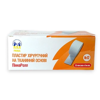 Пластырь рулонный на тканевой основе PINNA белый хирургический ПиннаРолл 12 шт. 2,5 см х 5 м
