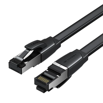 Патч-корд Vention IKQBI RJ45 Cat.8 плоский 3 м Черный (6922794796362)