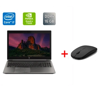 Мобільна робоча станція Б-клас HP zBook 15 G6 / 15.6" (1920x1080) IPS / Intel Core i7-9850H (6 (12) ядер по 2.6 - 4.6 GHz) / 16 GB DDR4 / 256 GB SSD / nVidia Quadro T1000, 4 GB GDDR5, 128-bit / HDMI / TouchID / WebCam б/в + Подарунок Бездротова миша