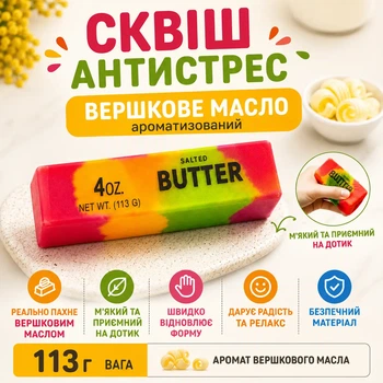 Сквіш антистрес Вершкове масло ароматизований різнокольоровий 113г