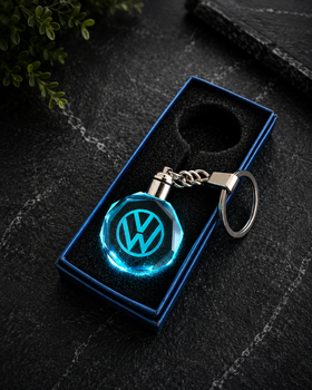 Брелок автомобільний на ключі з логотипом Volkswagen з підсвічуванням