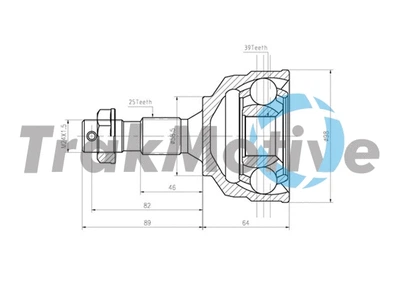 ШРУС наружный 39/25 зуб., комплект Citroën DS4/DS5, TRAKMOTIVE (400824)