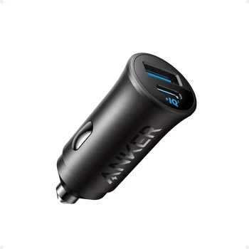 Автомобильное зарядное устройство Anker 30W USB-C + USB, быстрая зарядка PowerIQ 3.0 для iPhone, Samsung, iPad, AirPods