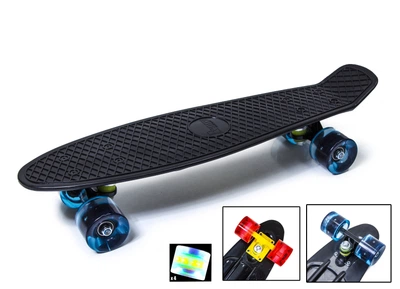 Скейт Penny Board 22" Чорний на LED колесах