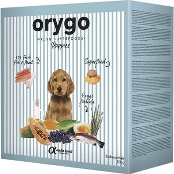 Orygo Puppies Повнораціонний напіввологий корм з лососем та бататом для цуценят усіх порід 3,6 кг
