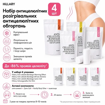 Набор антицеллюлитных разогревающих обертываний Hillary Heating Anti-Cellulite Wrap Set K-11-672