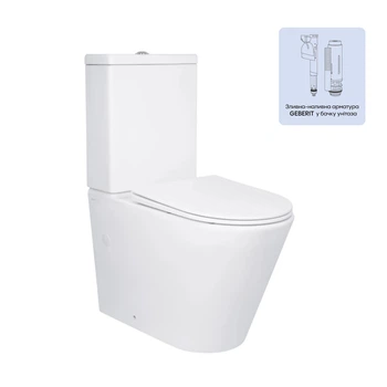 Напольный унитаз Qtap Swan Ultra Quiet с сиденьем Soft-close 640x360x835 мм QT16222182TW White
