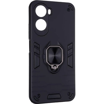 Чехол Fiji Defence для Poco C81 Pro защитный бампер с кольцом подставкой Black