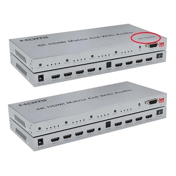 HDMI матриця STONE 4x4 18Gbps з аудіо, 4K 60Гц, IR/RS232