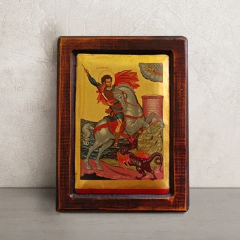 Писаная икона Великомученика Георгия Победоносца 18×23 см