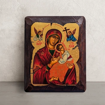Писаная Страстная икона Божией Матери 12,5×15 см