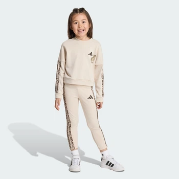 Детский комплект: свитшот и леггинсы ANIMAL adidas KC7210 (140) бежевый (4069995635389)