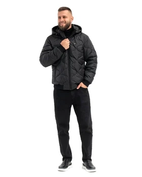 Куртка демісезонна чоловіча великого розміру UF-Fashion 141-DVL DV MEN'S 54 чорний