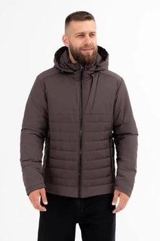 Демисезонная куртка мужская большого размера UF-Fashion 147-DVL DV MEN'S 64 коричневый