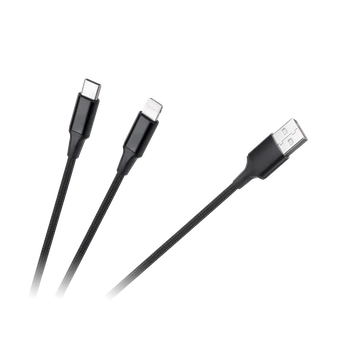 Кабель USB A - USB C/Lightning (2в1) 1m Cabletech (KPO3944)