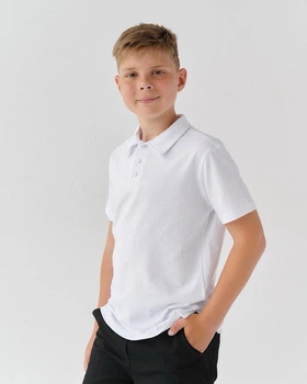 Дитяче поло для хлопчика Bosskids 140 см, білий