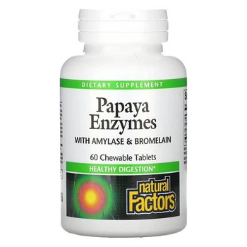 Ферменты папайи Natural Factors Papaya Enzymes 60 жевательных таблеток