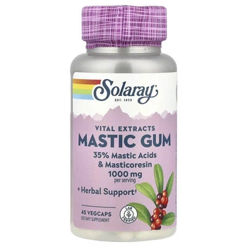 Мастиковая смола 500 мг Solaray Mastic Gum 45 растительных капсул