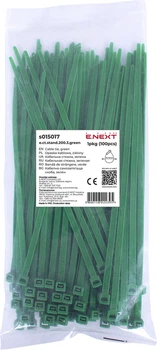 Кабельная стяжка (хомут) 3х200мм E.NEXT e.ct.stand.200.3.green (100шт), зеленая (s015017)