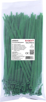 Кабельная стяжка (хомут) 5х300мм E.NEXT e.ct.stand.300.5.green (100шт), зеленая (s015047)