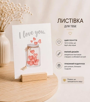 Подарункова листівка I love you 10x7см