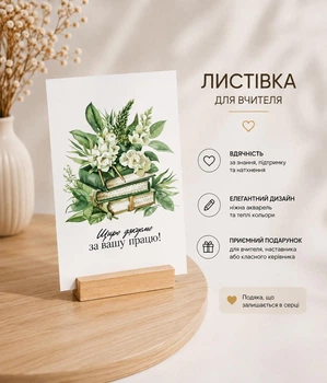 Подарункова листівка Щиро дякуємо 10x7см