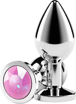 Анальная пробка NS Novelties Rear Assets Silver Medium Pink Gem (657447112140)