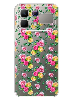 Прозрачный силиконовый чехол Infinix Note 60 Pro (X6878) с рисунком - Розы (ISINN60PR-1)
