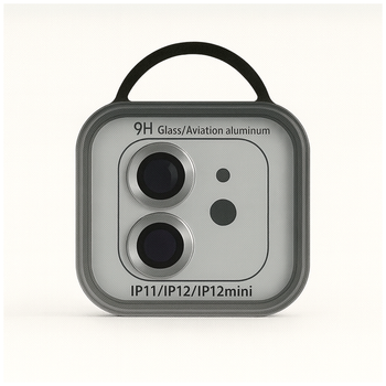 Защитное стекло Metal Classic для iPhone 11 12 12 mini с рамкой защита камеры серебристое Silver SR-547