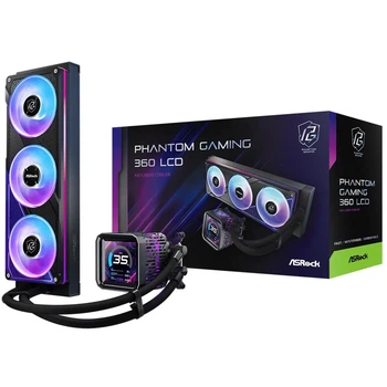 Система рідинного охолодження ASRock PHANTOM GAMING 360 LCD (360mm, 3x120mm ARGB, LCD Screen)