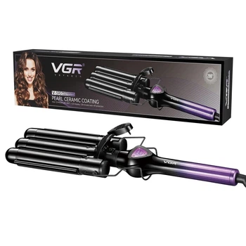 Плойка тройная VGR V-590 PURPLE, 140-200°C, керамическое покрытие, LED дисплей, 130W