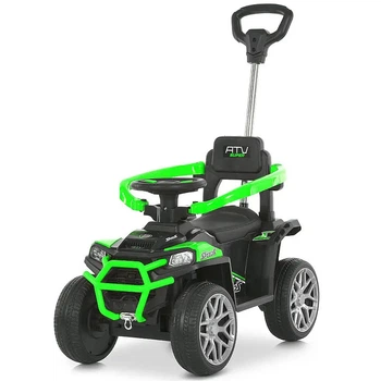 Дитячий електромобіль толокар з батьківською ручкою BAMBI M 6300EBLR-5 зелений (2х25W, EVA, екошкіра, USB, Bluetooth)