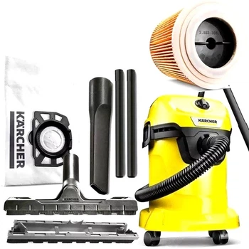 Пылесос хозяйственный Karcher WD 3 1000 Вт 17 л для сухой и влажной уборки с функцией выдува и патронным фильтром Желтый