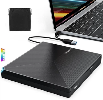 Внешний CD/DVD-привод ORIGBELIE USB 3.0 Type-C запись DVD/CD для ноутбука и ПК портативный оптический дисковод