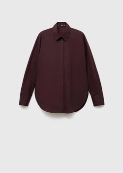 Рубашка женская из поплина MANGO Гранатовый XS KL00368