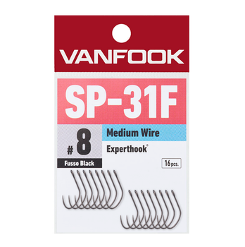 Крючок Vanfook SP-31F #8 (16 шт.), одинарный для блесен, Fusso Black(FS_DE767821CE11)