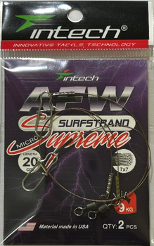 Поводок металлический Intech AFW Surfstrand Micro Supreme 7x7, 20 см, 0,29 мм, 20 lb (9 кг), 2 шт./уп.(FS_5DCDAAE10737)