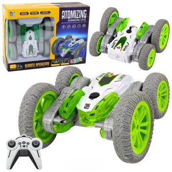 Autko kaskaderskie zdalnie sterowane Leantoys 1:18 Biało-zielone 28920 (5905991089001)