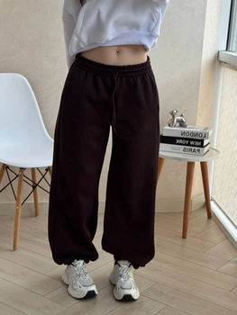 Жіночі джогери oversize шоколадний 42-48 арт.183lyu