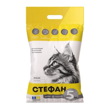 Наповнювач бентонітовий для котячого туалету Стефан Дрібний 5 кг - лаванда
