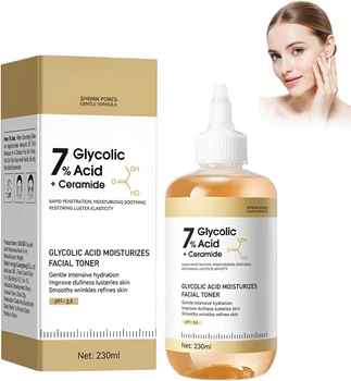 Увлажняющий тонер для лица с гликолевой кислотой и церамидами Sadoer Glycolic Acid 7% Ceramіde Moisturizes Facial Toner, 230 мл (6842349748769)