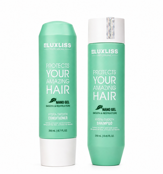 Набор для разглаживания Luxliss NANO Gel Hydra-Smooth (шампунь 250 ml + кондиционер 200 мл)