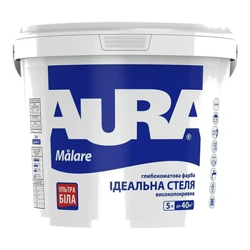 Ультрабіла глибокоматова фарба для стель та стін AURA Malare 5 л