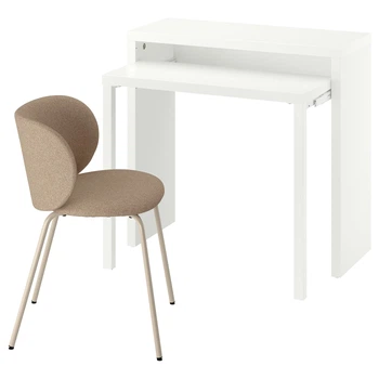 Письмовий стіл та стілець, білий/темно-бежевий LANGDHOPP/KRYLBO IKEA 596.173.31