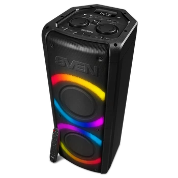 Портативная акустическая система SVEN PS-710, 100 Вт, Bluetooth, RGB-подсветка, караоке, Black