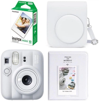 Набор Fujifilm INSTAX Mini 13 Clay White фотокамера мгновенной печати / картридж фотобумага 10 фото / чехол / альбом 64 фото