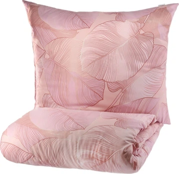 Komplet pościeli Homla Gallo mikrofibra Poszwa na kołdrę 140 x 200 cm + 1 poszewka na poduszkę 70 x 80 cm Różowy (5904183879543)