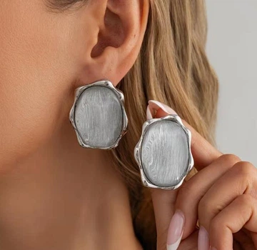 Бижутерия Крупные сережки jewelry Серебристые Серые
